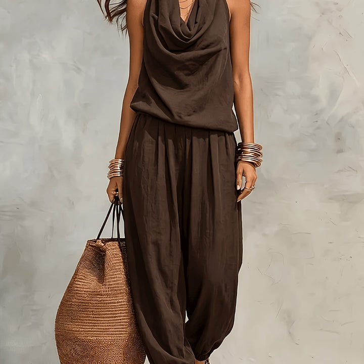 Women’s Cowl-Neck Halter Two-Piece Set