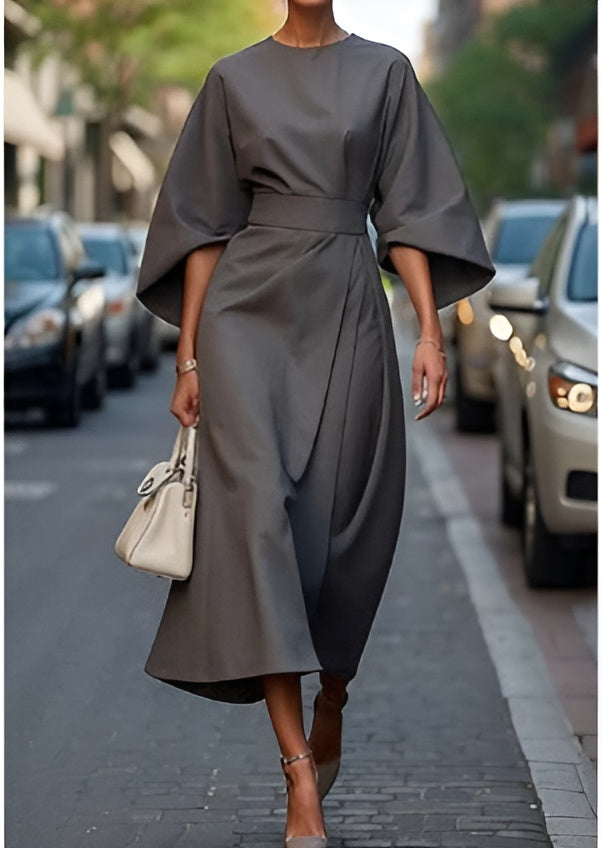 Marisca - Minimalist Belted Luxe Dress