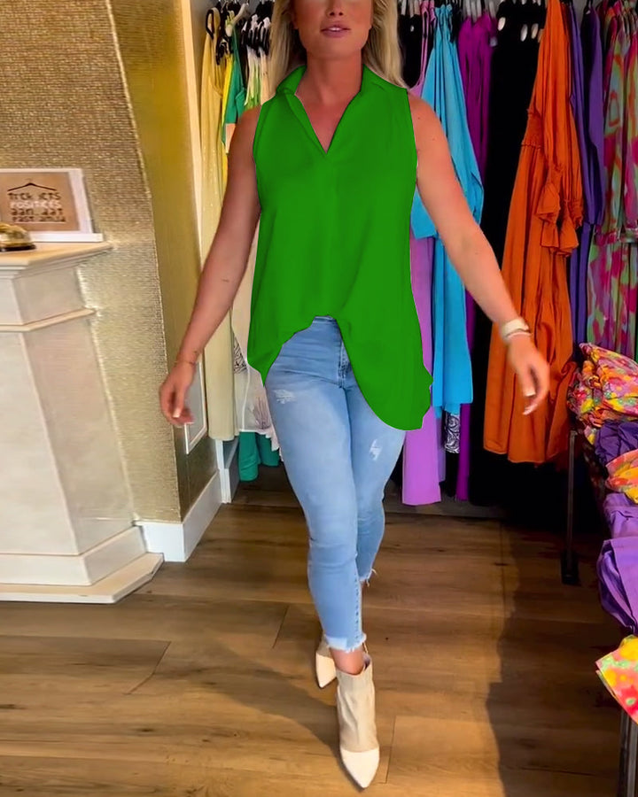 Calyx - Elegant V-neck Top