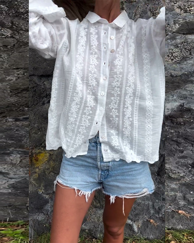 Kathlyn - Button-Up Polo Shirt