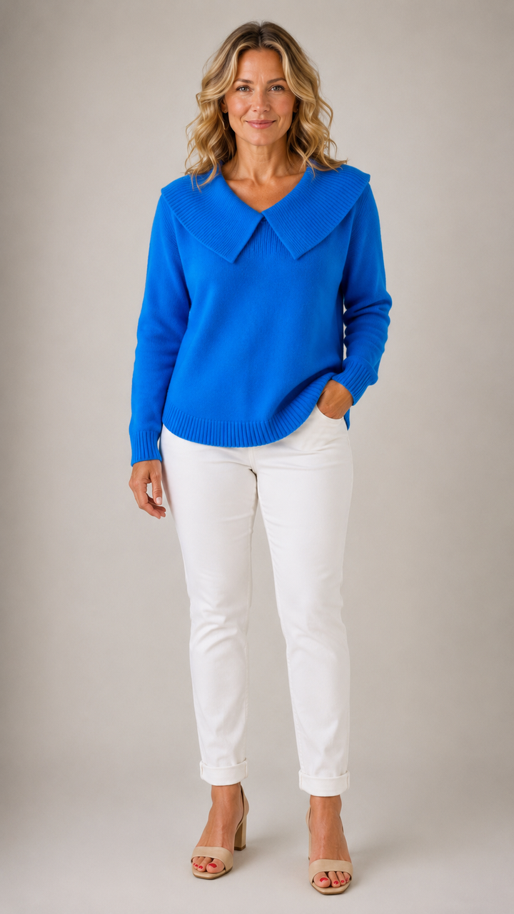 Women’s Elegant Collared Knit Jumper