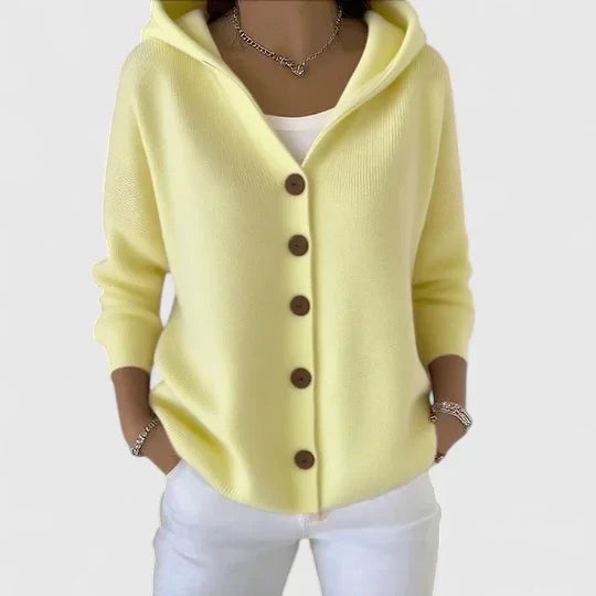 Women’s Hooded Button Up Knit Cardigan