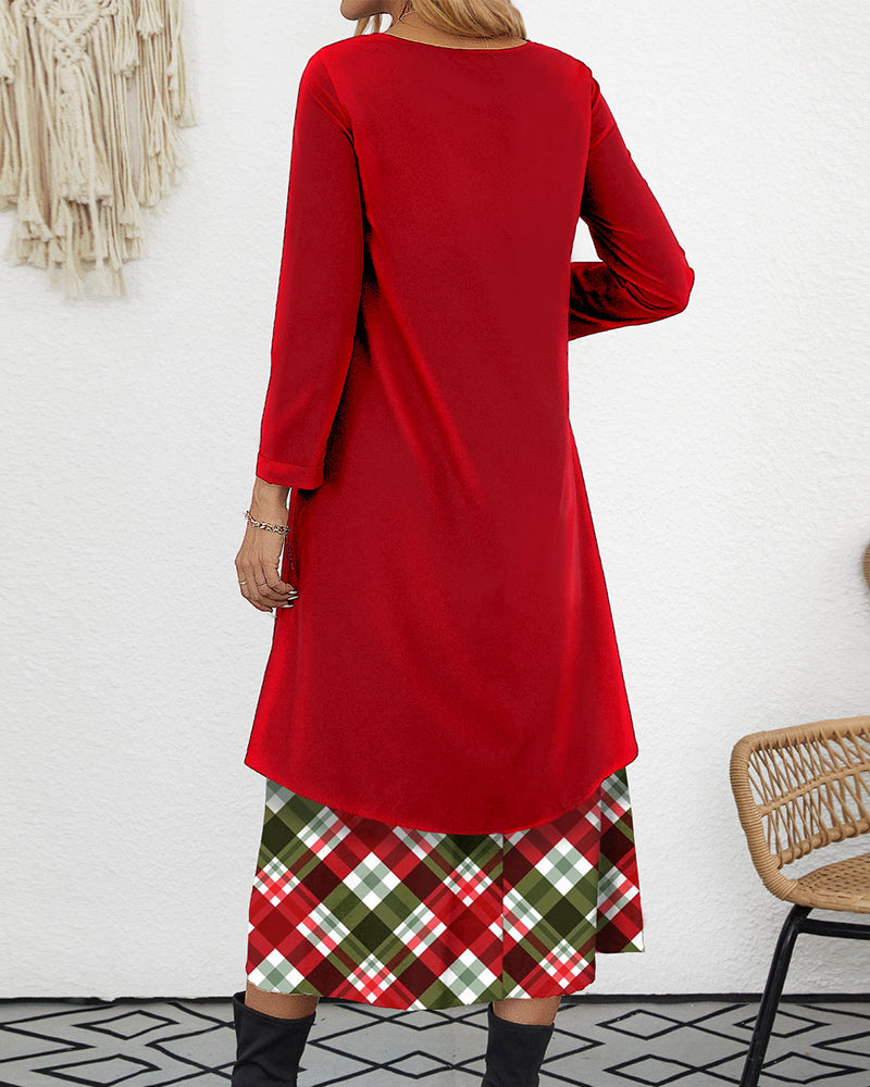 Verra - Holiday Plaid Dress