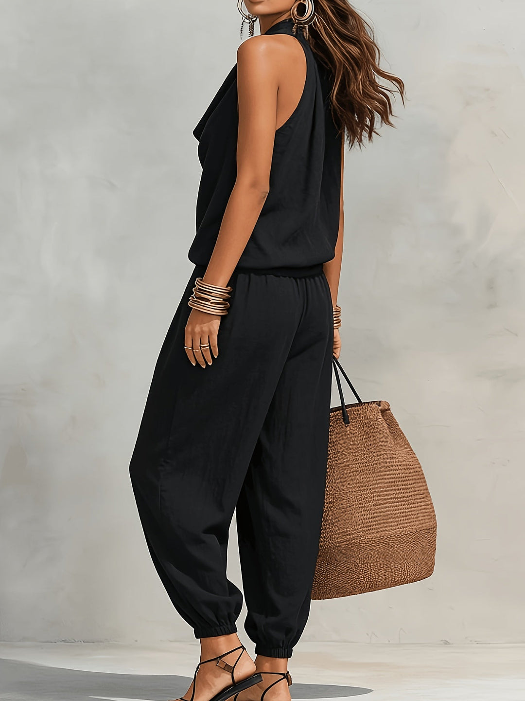 Women’s Cowl-Neck Halter Two-Piece Set