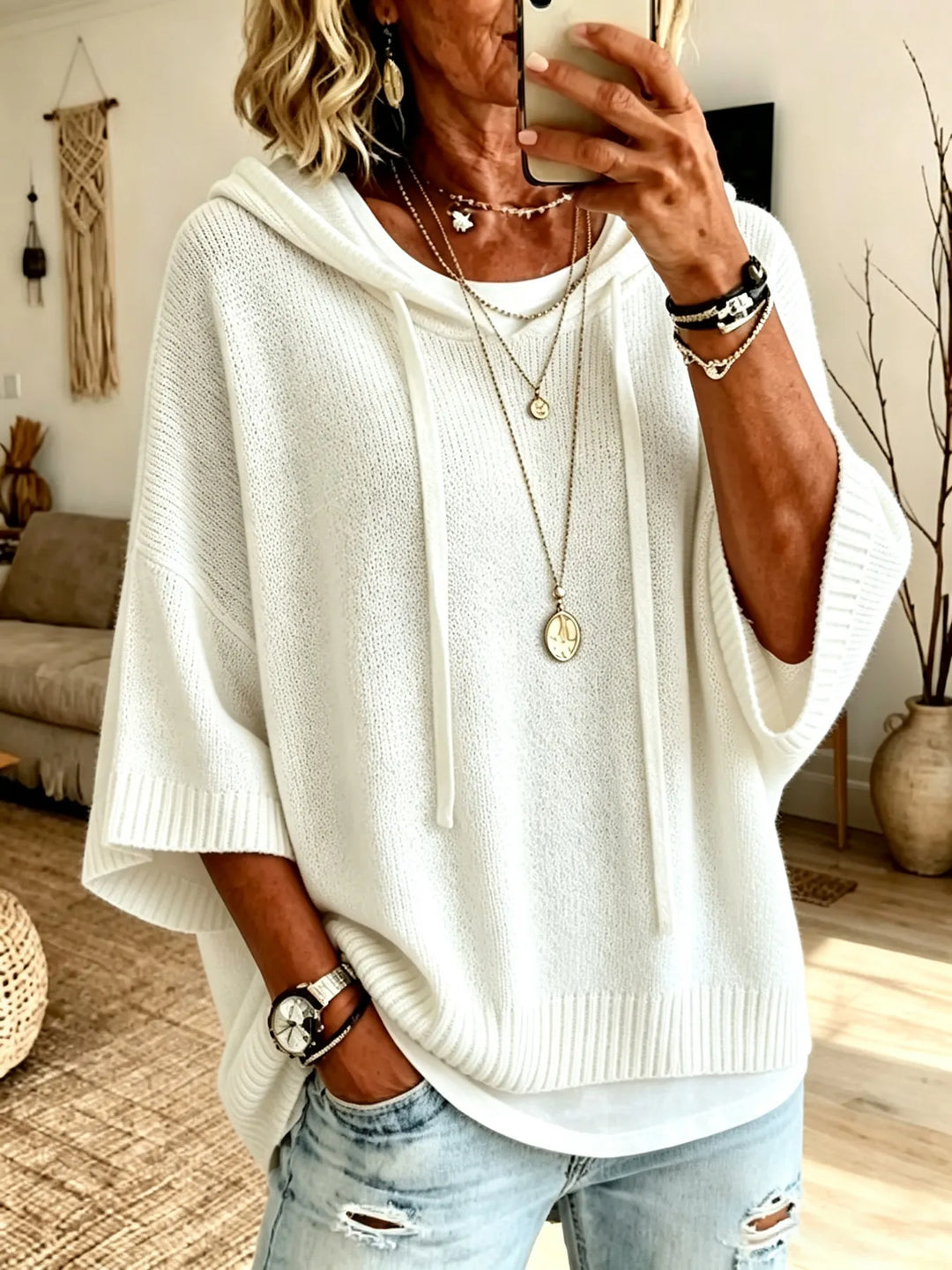 Women’s Sleeve Drawstring Casual Hoodie