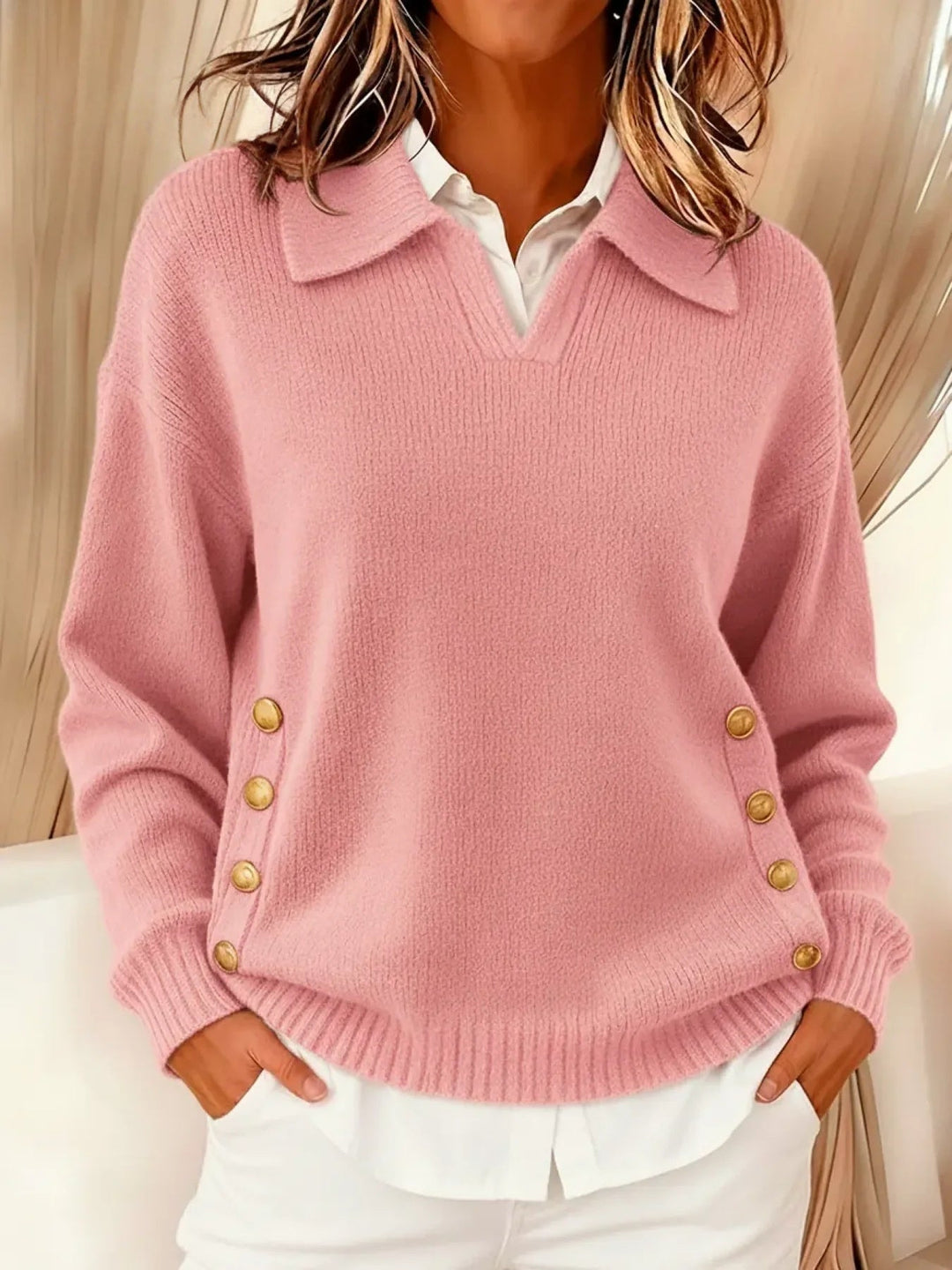 Women’s Classic Collared V-Neck Sweater