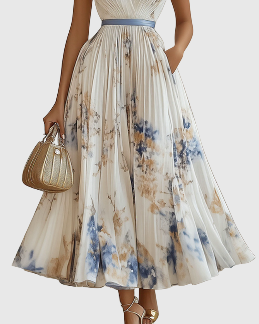 Suzanna - Pleated Elegance Dress