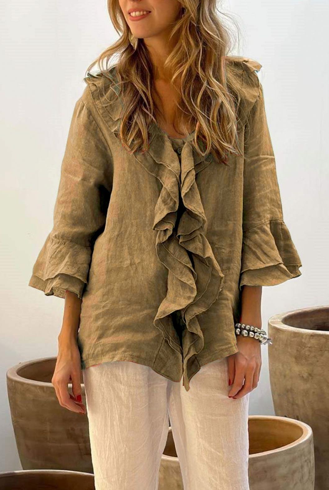 Cherry - Stylish Ruffled Blouse