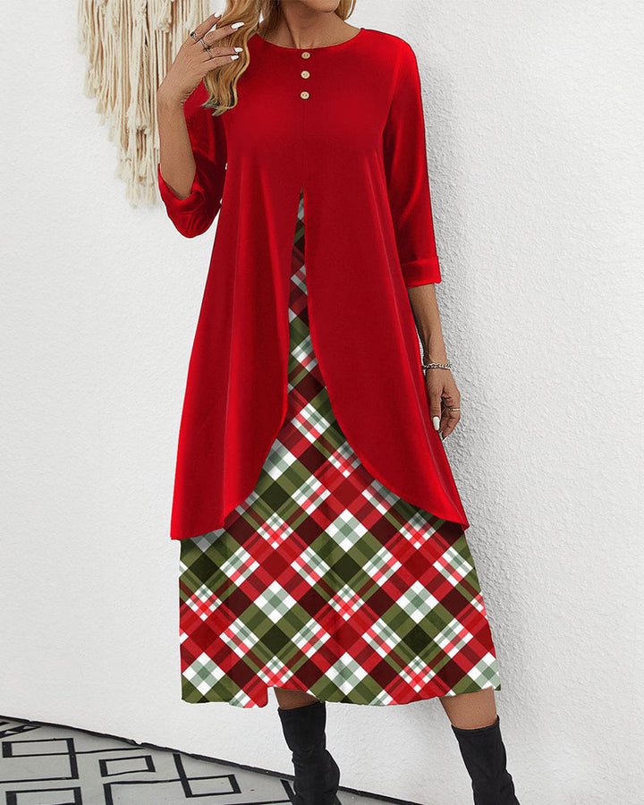 Verra - Holiday Plaid Dress