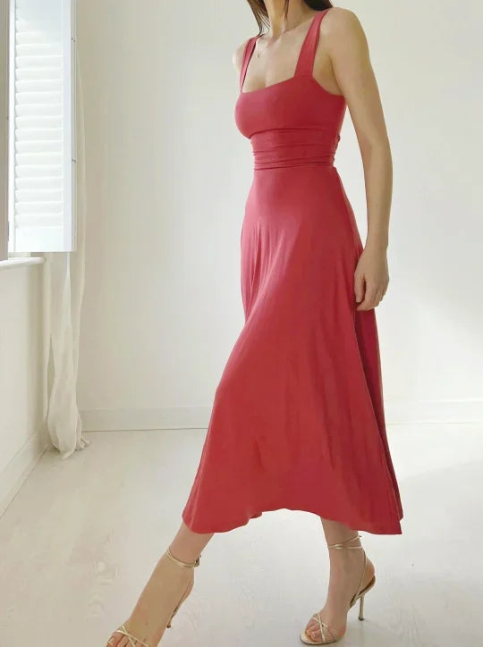 Celianne - Elegant Square Neck Dress