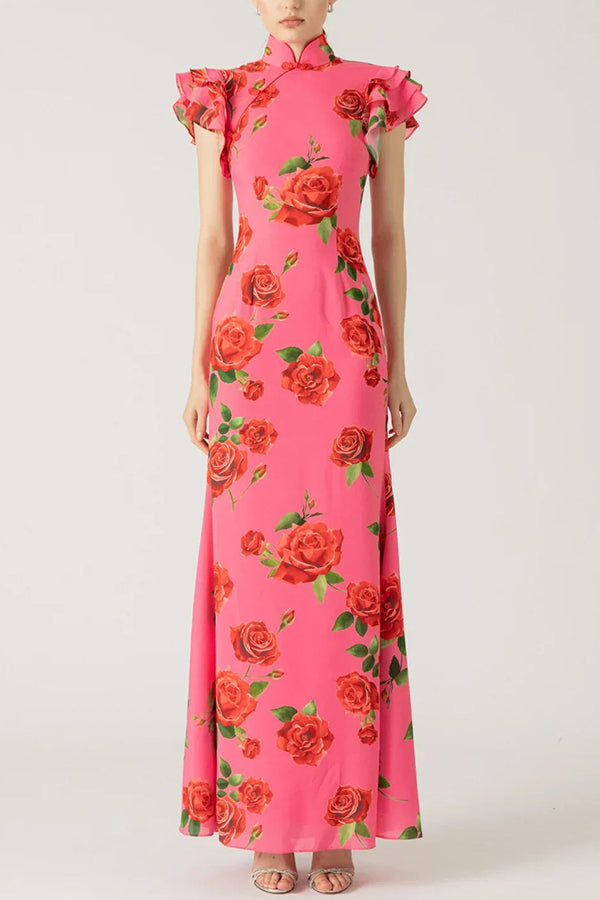 Valery - Floral Mandarin Dress