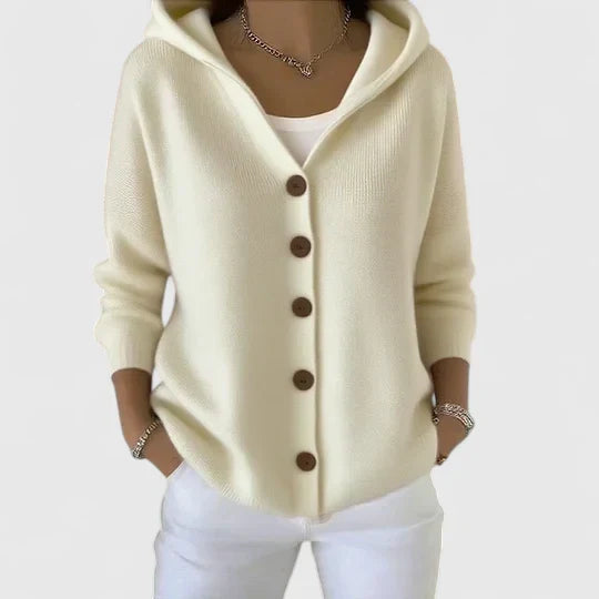 Women’s Hooded Button Up Knit Cardigan