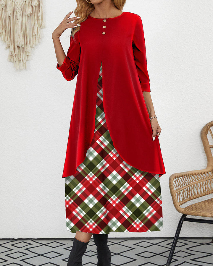 Verra - Holiday Plaid Dress