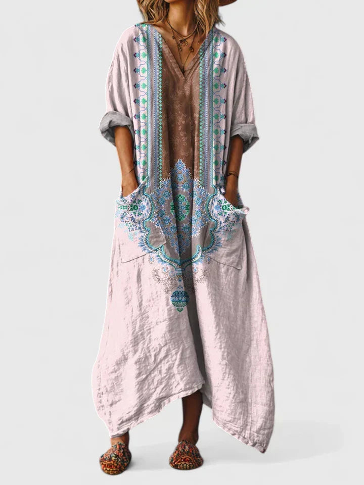 Solenna - Printed Bohemian Dress