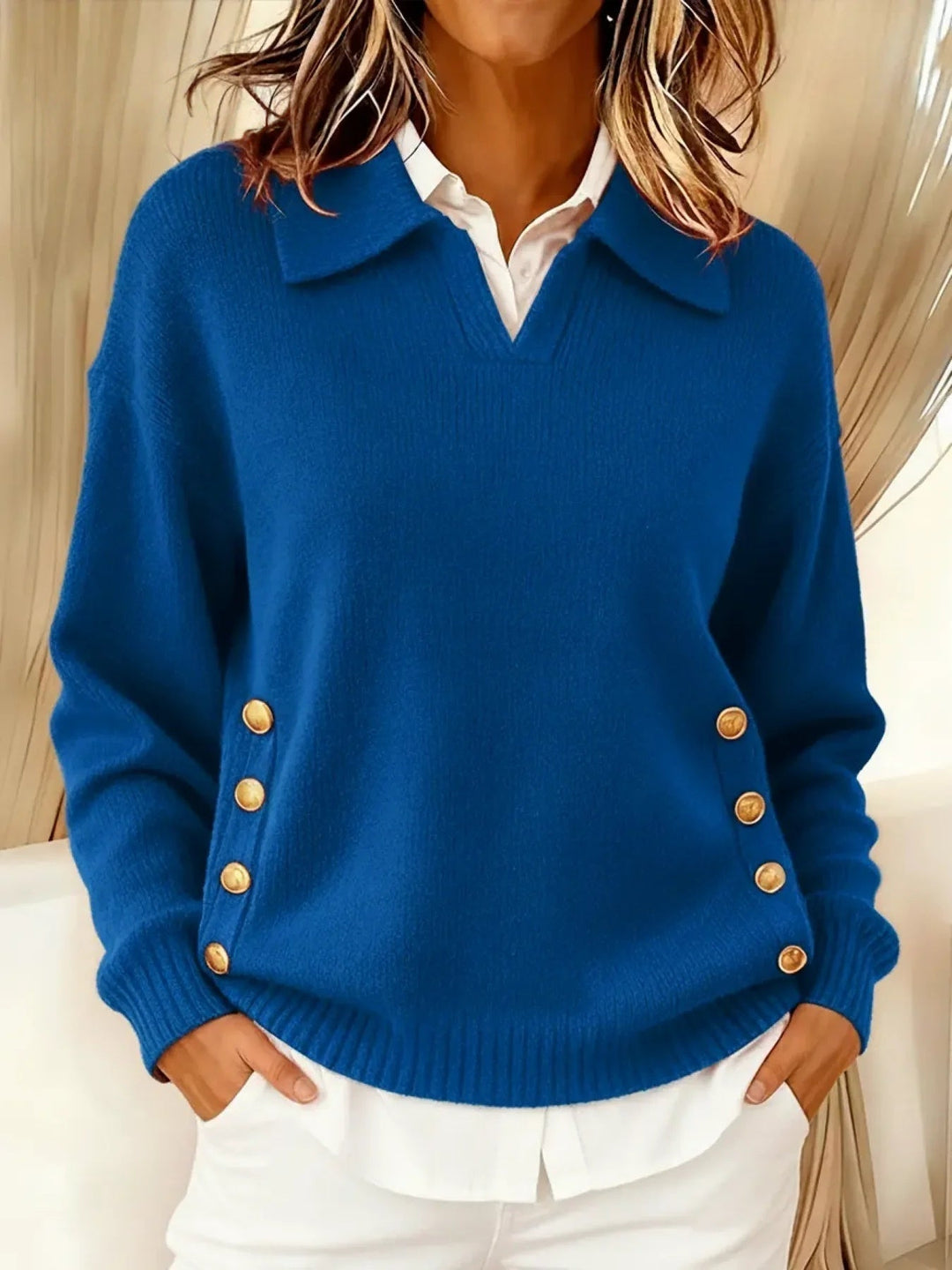 Women’s Classic Collared V-Neck Sweater