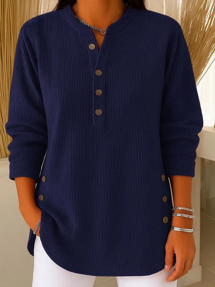 Women’s Ribbed Button Detail Tunic