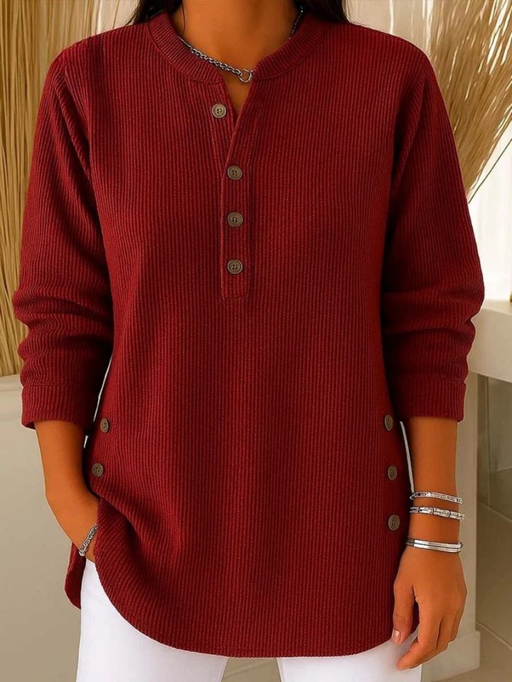 Women’s Ribbed Button Detail Tunic