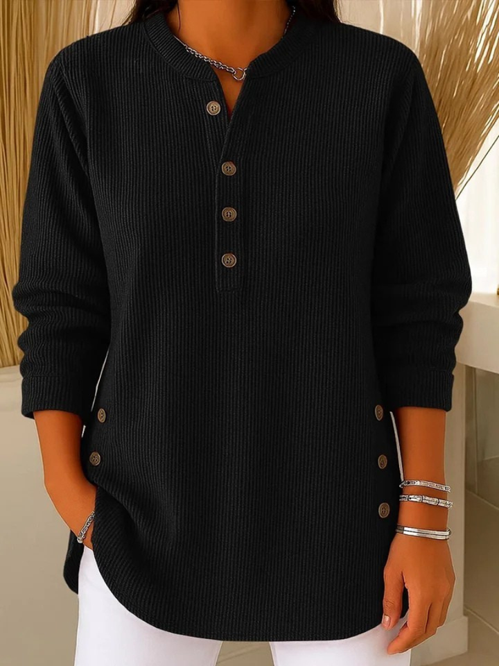 Women’s Ribbed Button Detail Tunic
