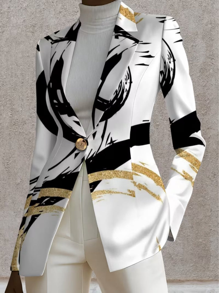 Women’s Abstract Brushstroke Print Blazer