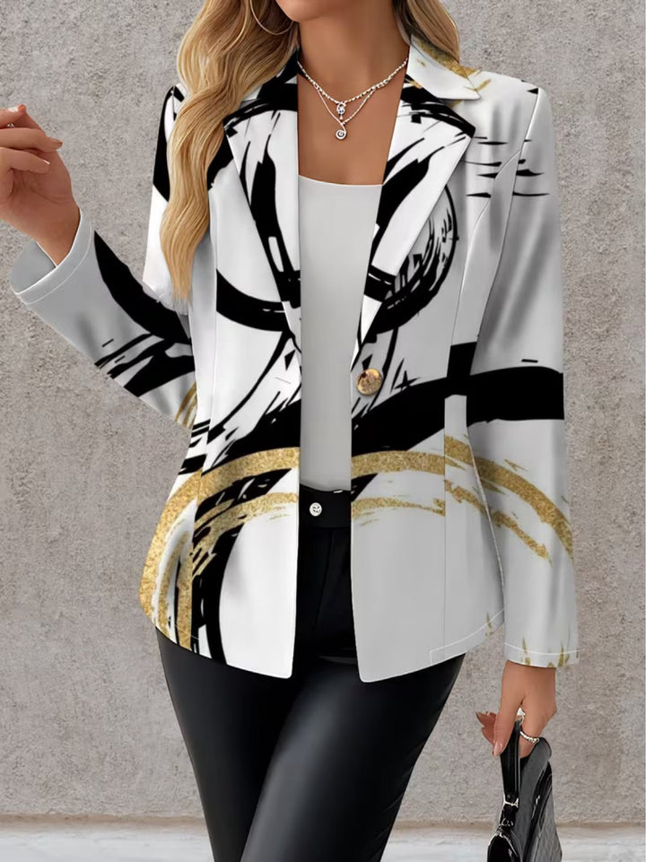 Women’s Abstract Brushstroke Print Blazer