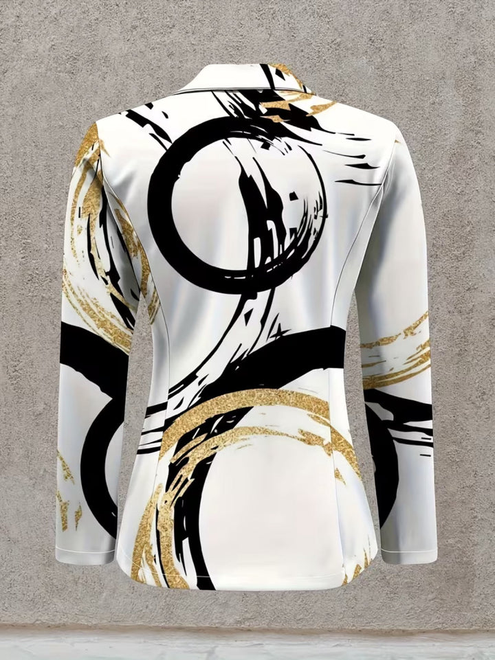 Women’s Abstract Brushstroke Print Blazer