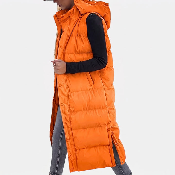 Women’s Quilted Hooded Longline Puffer Vest