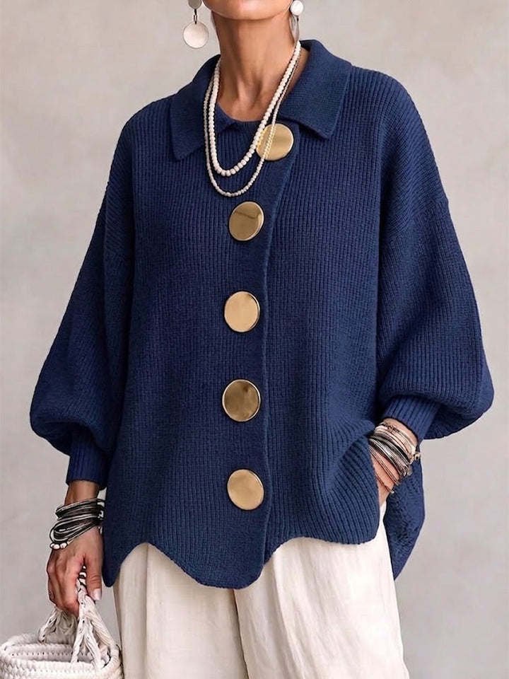 Women’s Oversized Collared Cardigan With Buttons