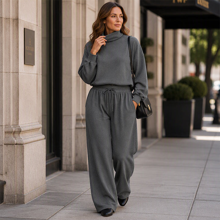 Women’s Turtleneck Wide-Leg Two-Piece Set