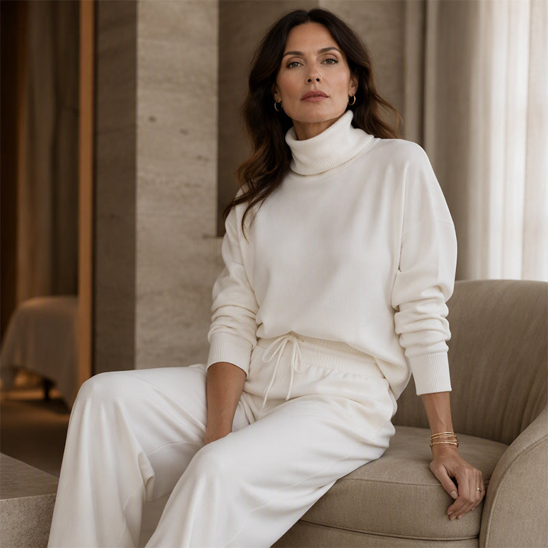 Women’s Turtleneck Wide-Leg Two-Piece Set
