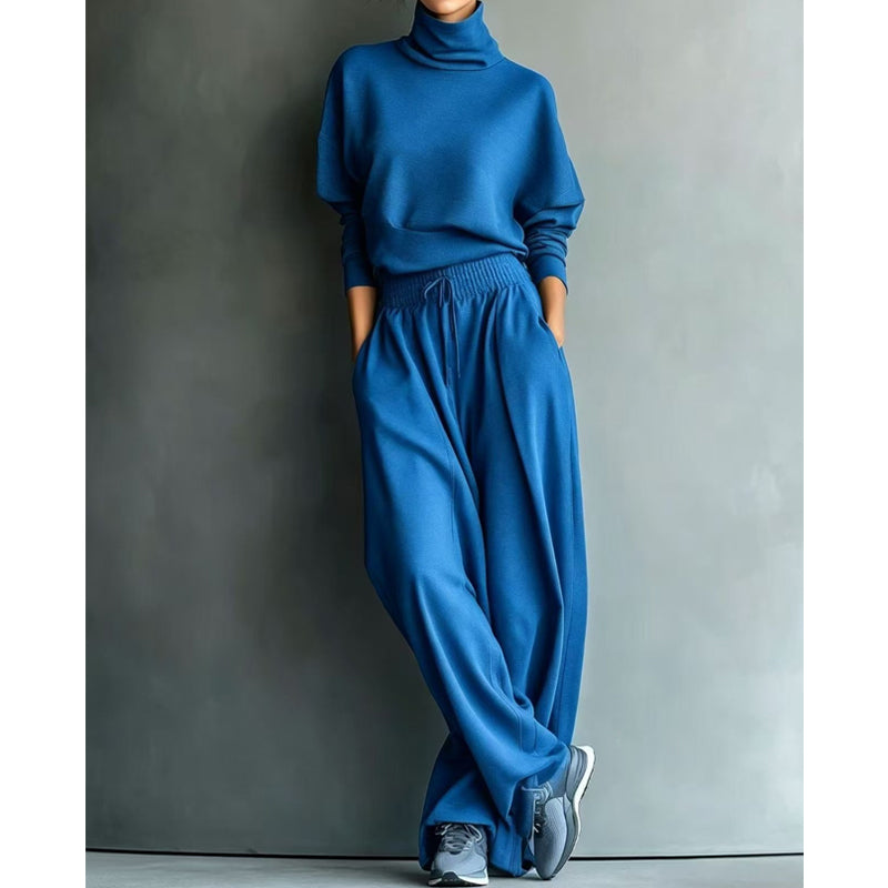 Women’s Turtleneck Wide-Leg Two-Piece Set