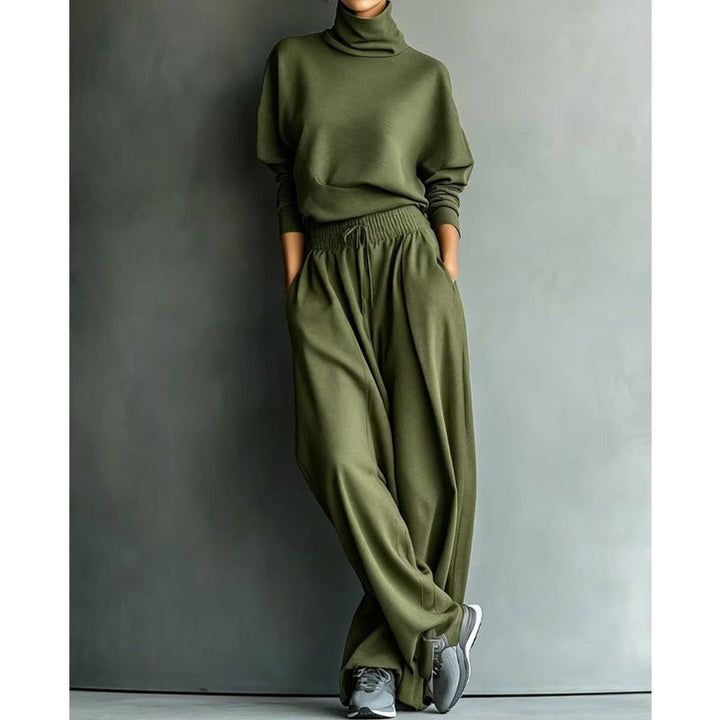 Women’s Turtleneck Wide-Leg Two-Piece Set